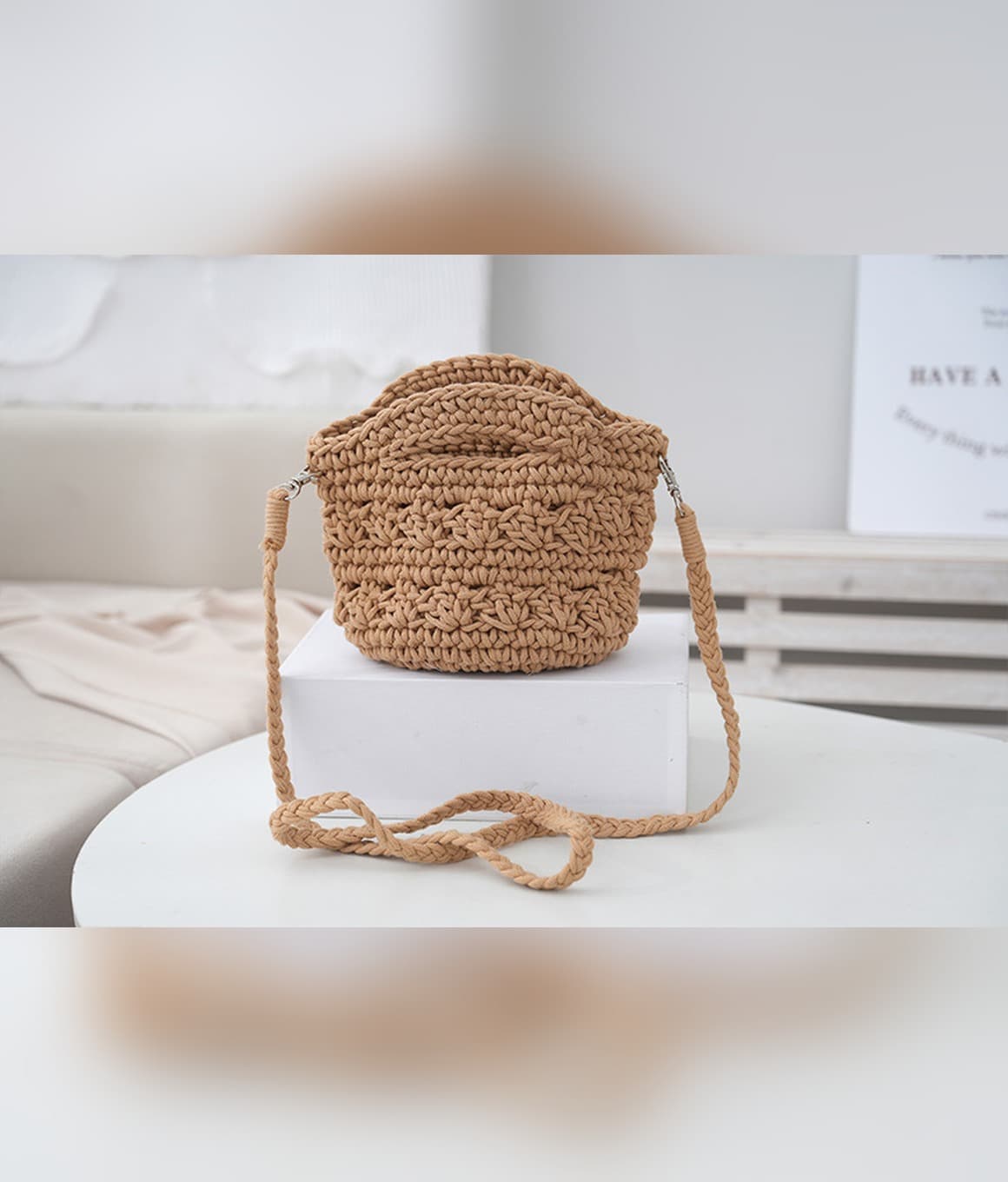 Cotton Crochet Crossbody Bag - image 7