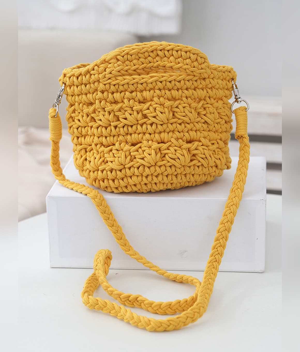 Cotton Crochet Crossbody Bag - image 2