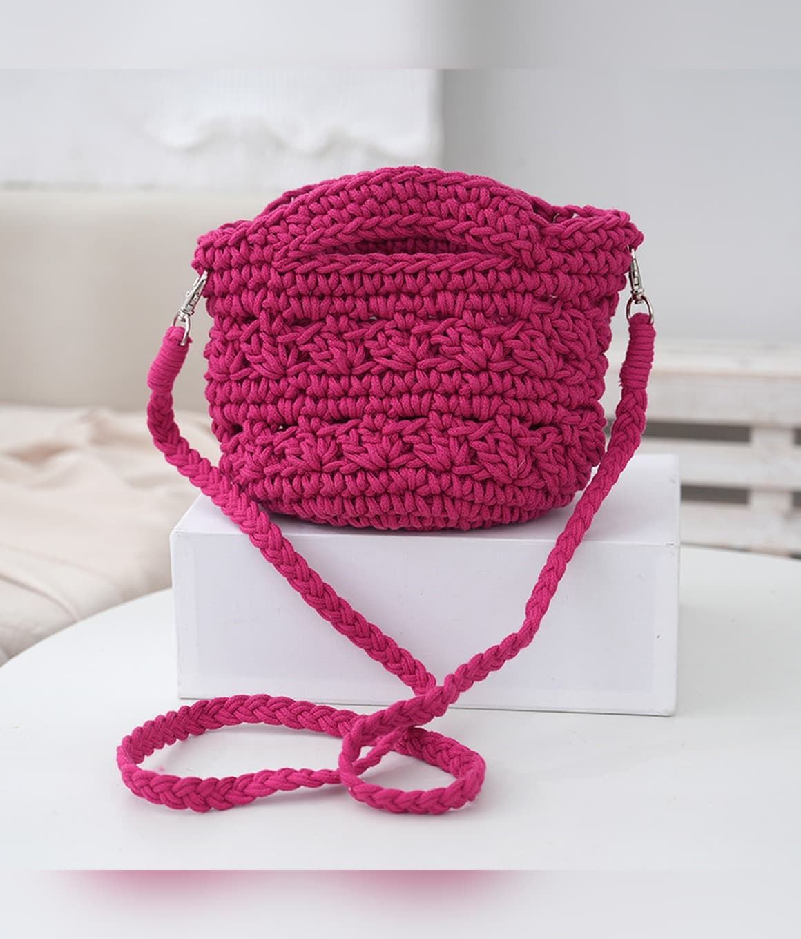Cotton Crochet Crossbody Bag - image 4