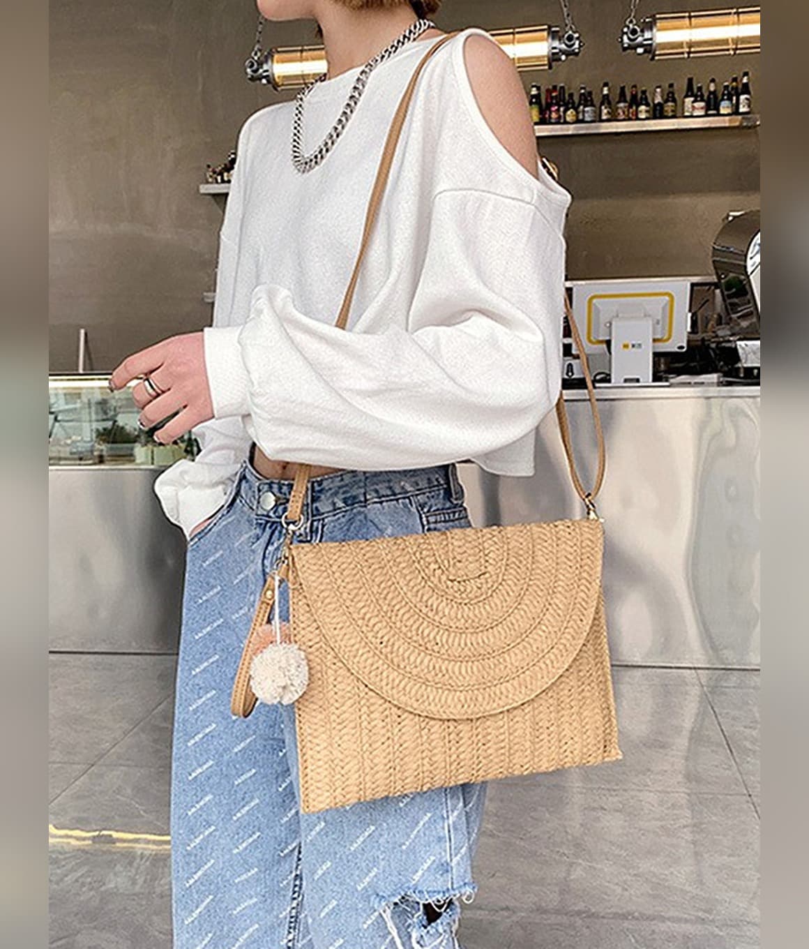 Straw Crossbody Duo - image 3
