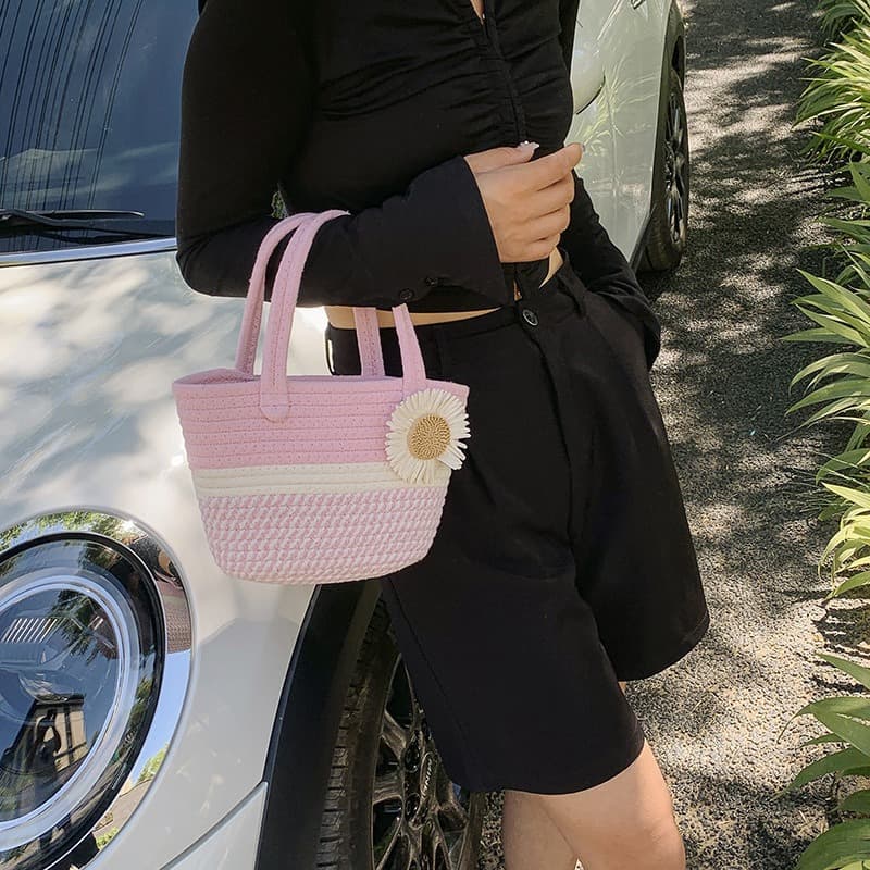 Handwoven Straw Beach Bag - image 3