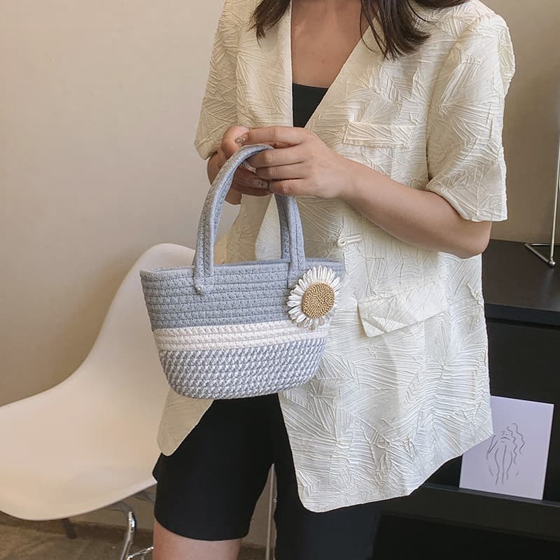 Handwoven Straw Beach Bag - image 4
