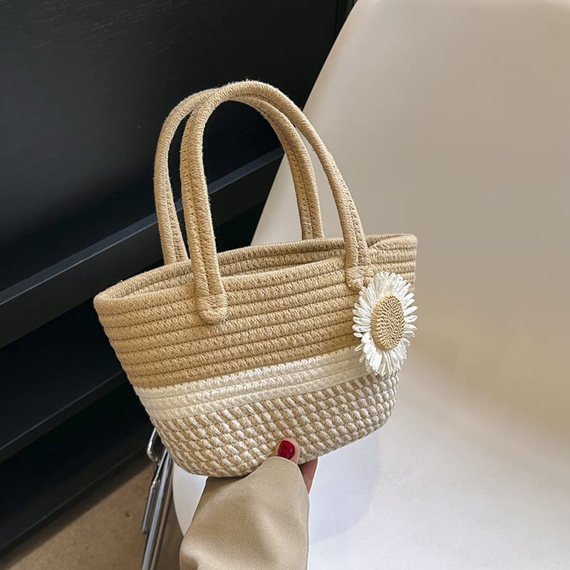 Handwoven Straw Beach Bag - image 8