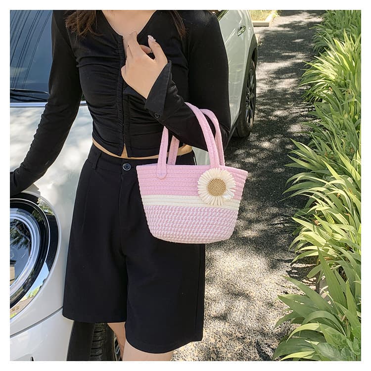 Handwoven Straw Beach Bag - image 10