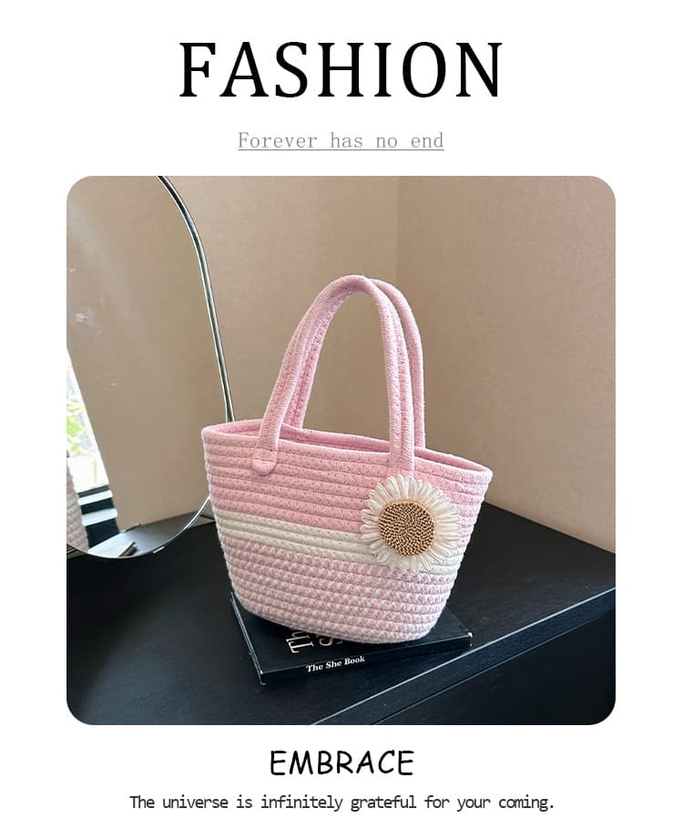 Handwoven Straw Beach Bag - image 13