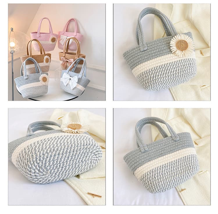 Handwoven Straw Beach Bag - image 14