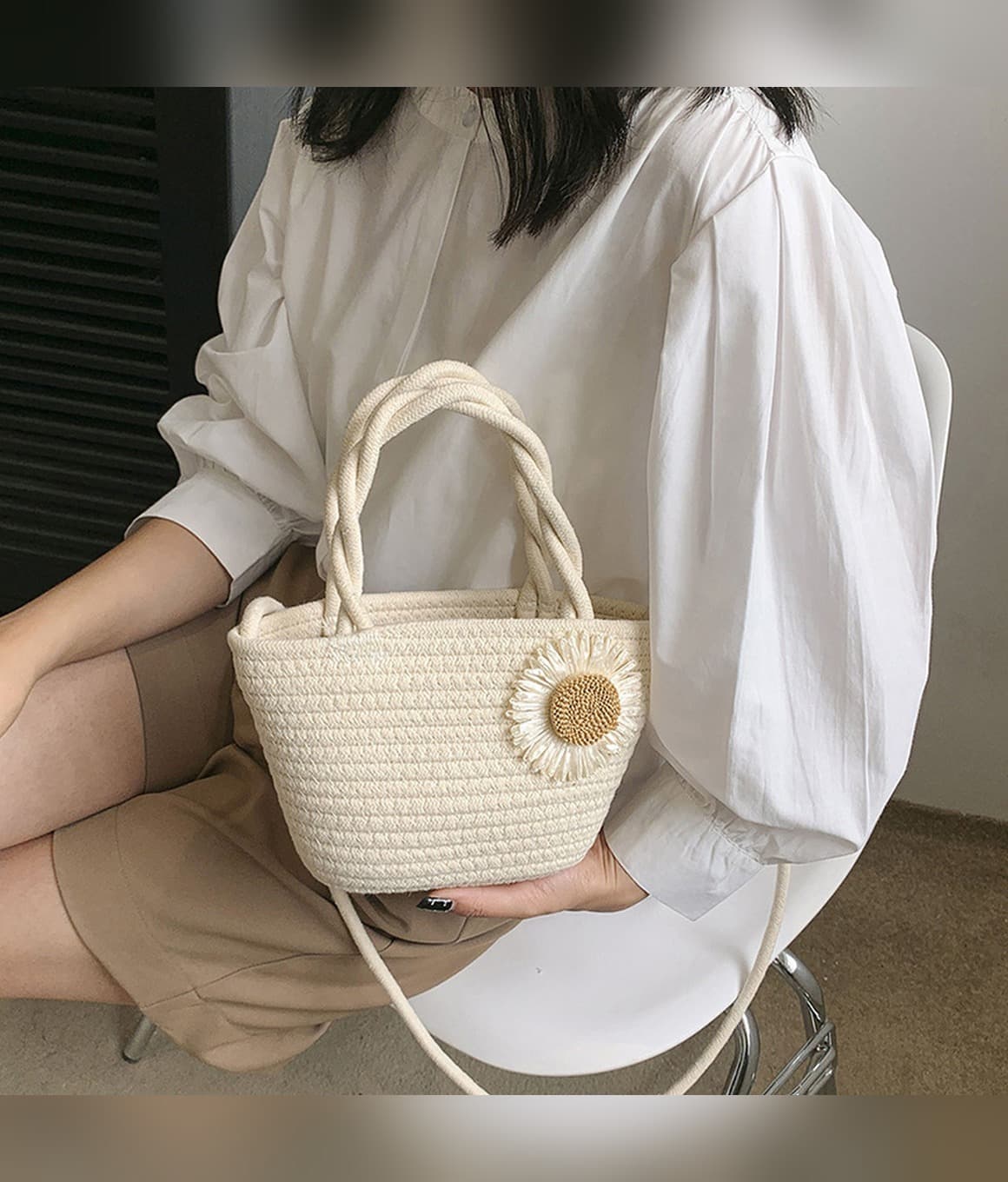 Sunflower Woven Tote - image 4