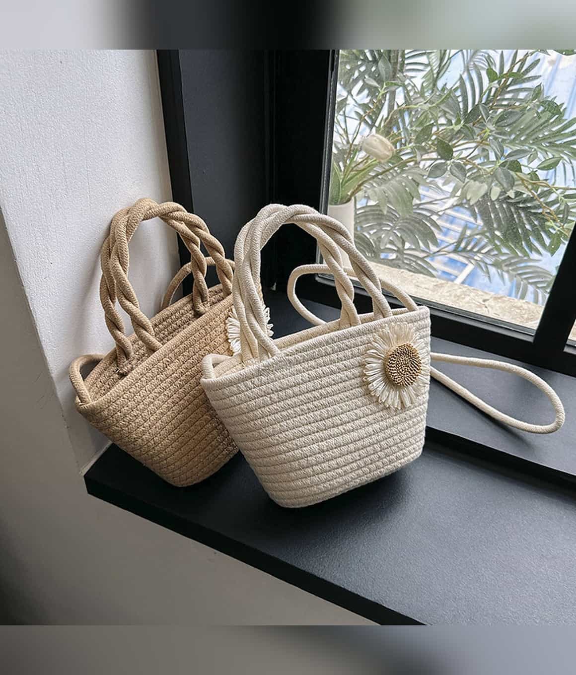 Sunflower Woven Tote - thumbnail